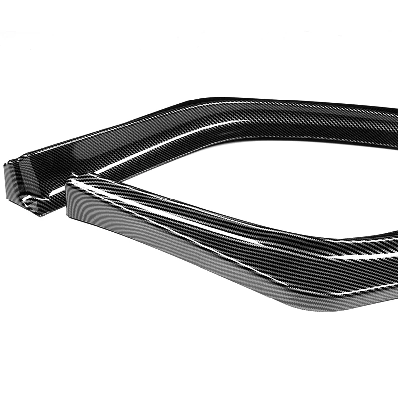 2008-2015 Mitsubishi Evolution X R-Style Carbon Look 3-Piece Front Bumper Body Spoiler Splitter Lip Kit - Image 3