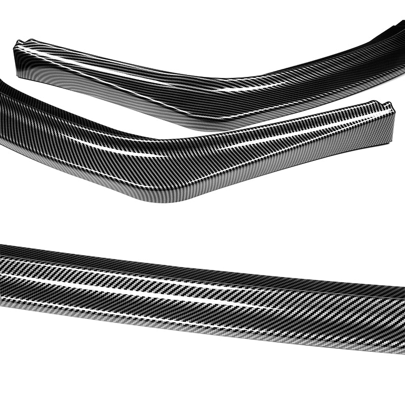 2008-2015 Mitsubishi Evolution X R-Style Carbon Look 3-Piece Front Bumper Body Spoiler Splitter Lip Kit - Image 7