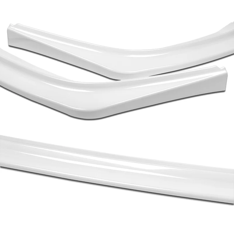 2008-2015 Mitsubishi Evolution X R-Style Painted White 3-Piece Front Bumper Body Spoiler Splitter Lip Kit with Lanyard Set - Image 7