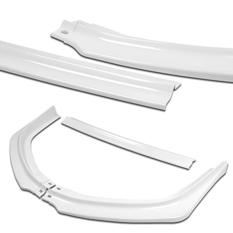 2008-2015 Mitsubishi Evolution X R-Style Painted White 3-Piece Front Bumper Body Spoiler Splitter Lip Kit with Lanyard Set - Image 9