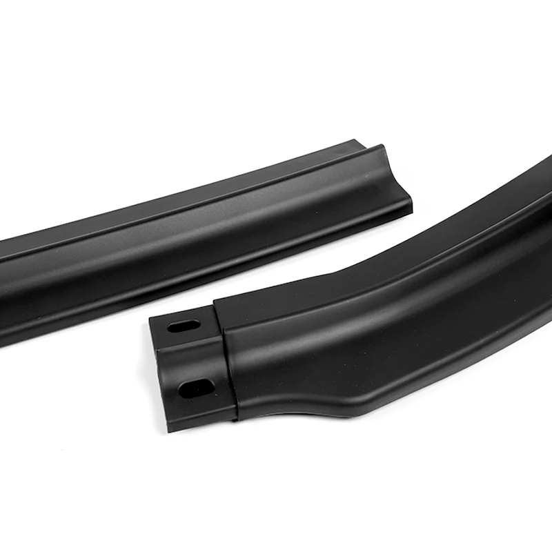 2008-2015 Mitsubishi Evolution X R-Style Unpainted Black 3-Piece Front Bumper Body Spoiler Splitter Lip Kit with Lanyard Set - Image 9