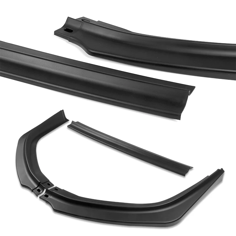 2008-2015 Mitsubishi Evolution X R-Style Unpainted Matte Black 3-Piece Front Bumper Body Spoiler Splitter Lip Kit - Image 5