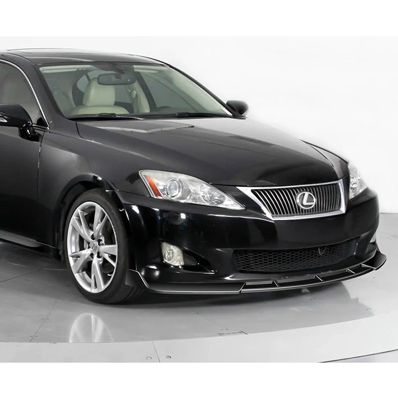 2009-2010 Lexus IS250 IS350 GT-Style Painted Black 3-Piece Front Bumper Body Spoiler Splitter Lip Kit - Image 4