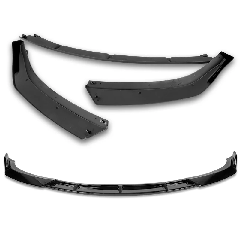 2009-2010 Lexus IS250 IS350 GT-Style Painted Black 3-Piece Front Bumper Body Spoiler Splitter Lip Kit with Leather Keychain Set - Image 3