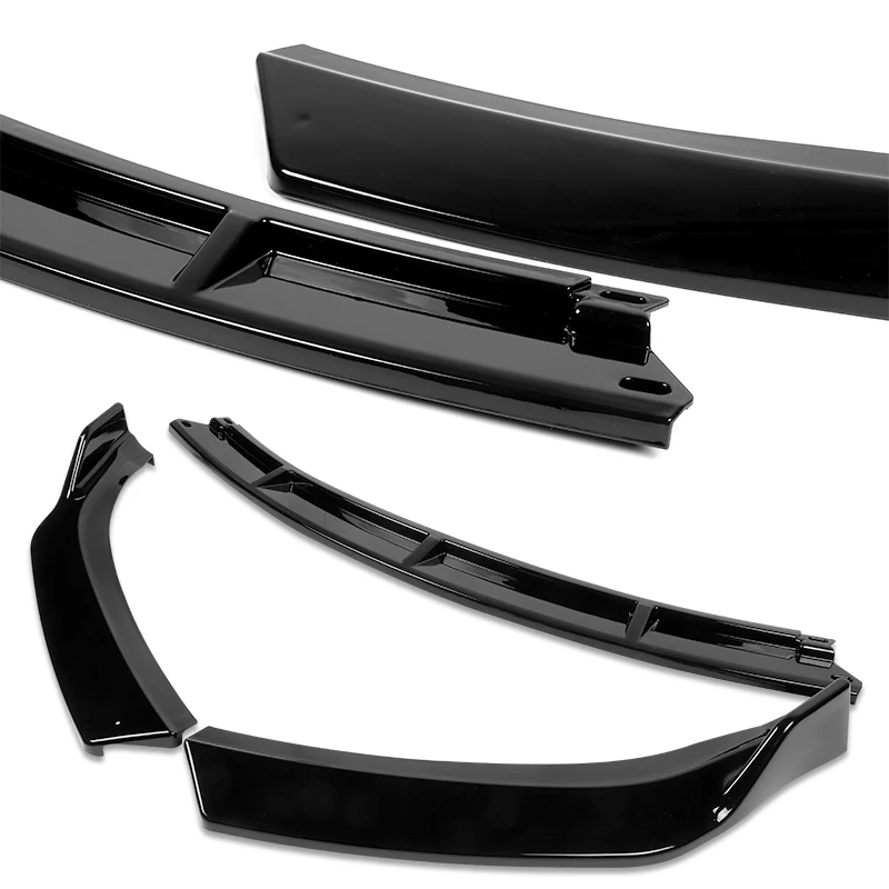 2009-2010 Lexus IS250 IS350 GT-Style Painted Black 3-Piece Front Bumper Body Spoiler Splitter Lip Kit with Leather Keychain Set - Image 8