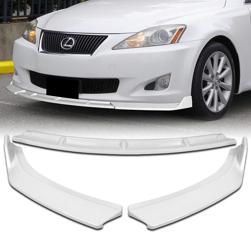 2009-2010 Lexus IS250 IS350 GT-Style Painted White 3-Piece Front Bumper Body Spoiler Splitter Lip Kit - Image 7