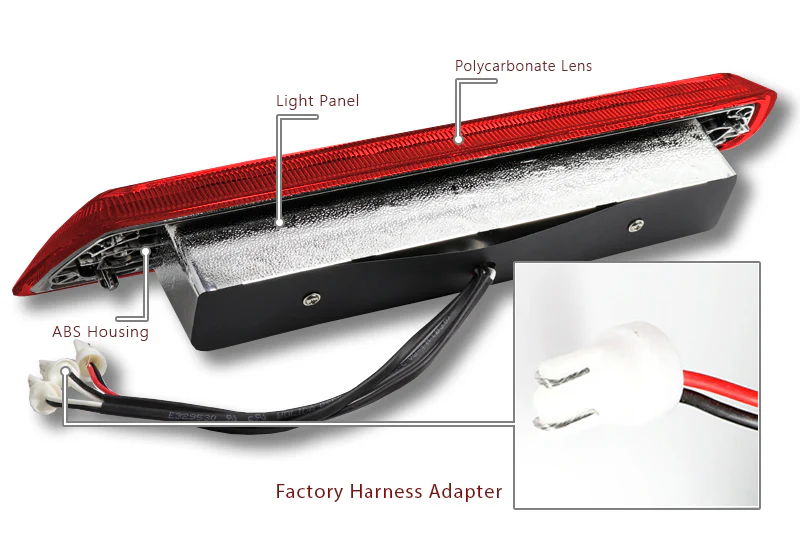 2009-2014 Ford F-150 F150 LED Third Brake Light with Cargo Light - Chrome Housing Red Lens - Image 3