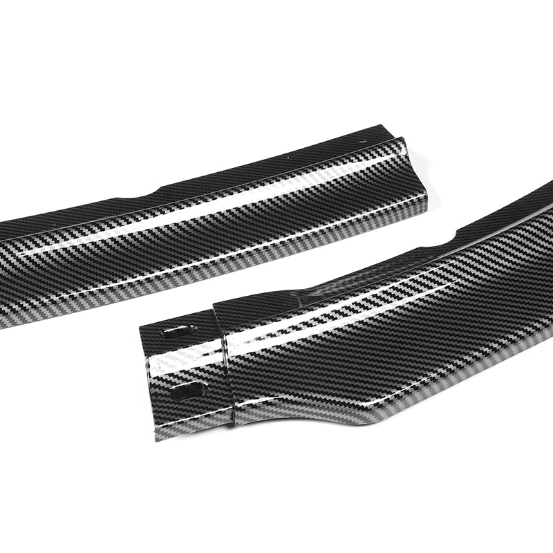 2009-2015 Mitsubishi Lancer GT GTS RA-Style Carbon Look 3-Piece Front Bumper Body Spoiler Splitter Lip Kit with free Emblem - Image 2