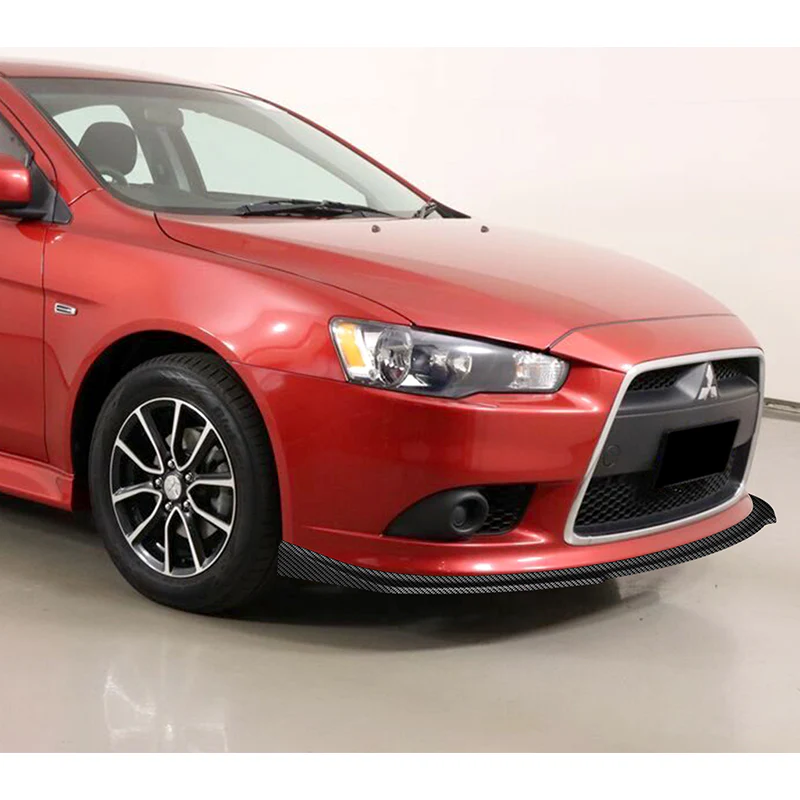 2009-2015 Mitsubishi Lancer GT GTS RA-Style Carbon Look 3-Piece Front Bumper Body Spoiler Splitter Lip Kit - Image 7