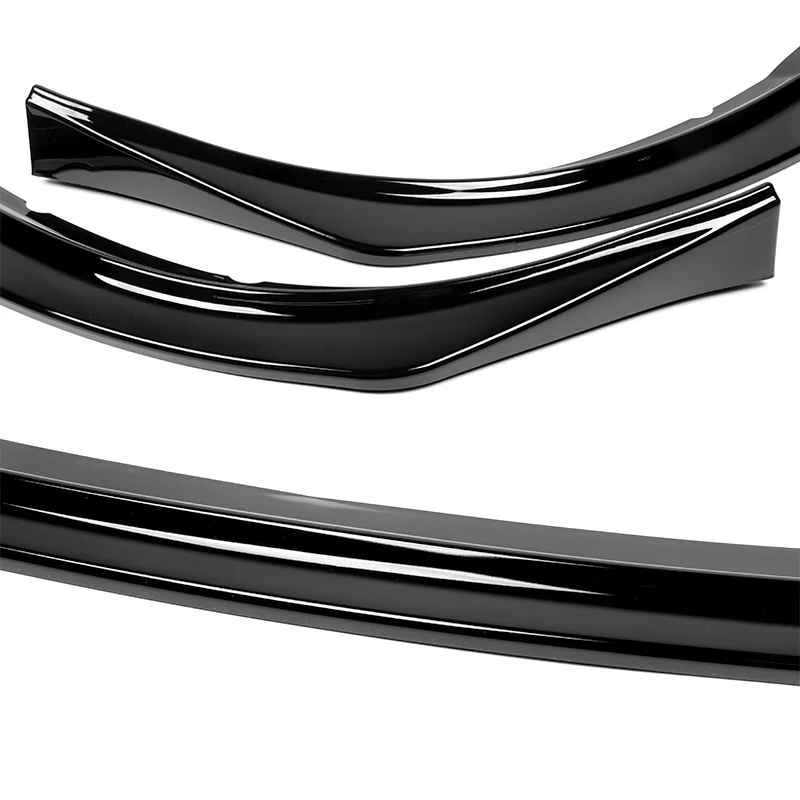 2009-2015 Mitsubishi Lancer GT GTS RA-Style Painted Black 3-Piece Front Bumper Body Spoiler Splitter Lip Kit - Image 5