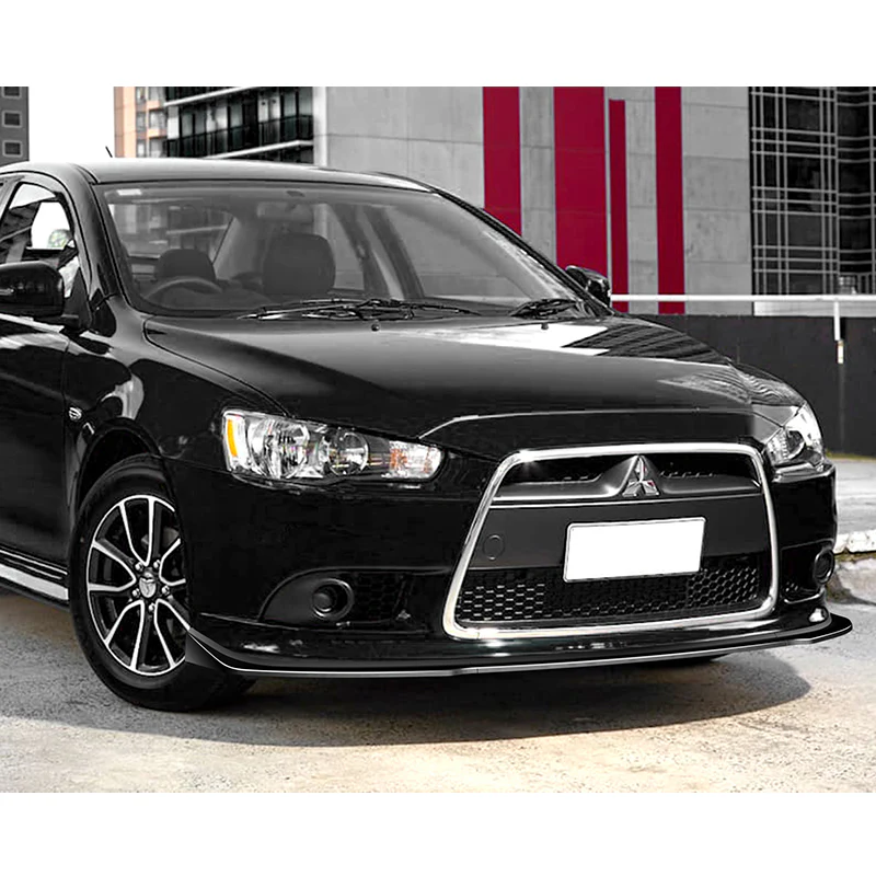 2009-2015 Mitsubishi Lancer GT GTS RA-Style Painted Black 3-Piece Front Bumper Body Spoiler Splitter Lip Kit - Image 6