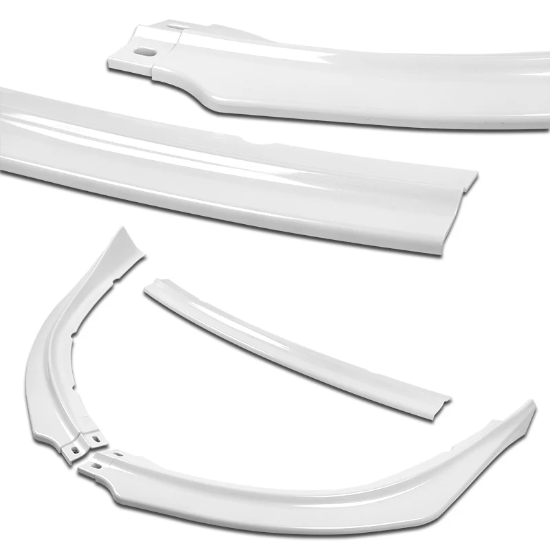 2009-2015 Mitsubishi Lancer GT GTS RA-Style Painted White 3-Piece Front Bumper Body Spoiler Splitter Lip Kit - Image 4