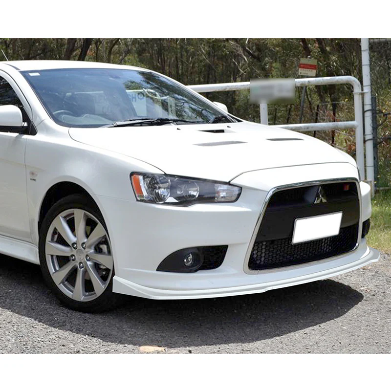 2009-2015 Mitsubishi Lancer GT GTS RA-Style Painted White 3-Piece Front Bumper Body Spoiler Splitter Lip Kit - Image 5
