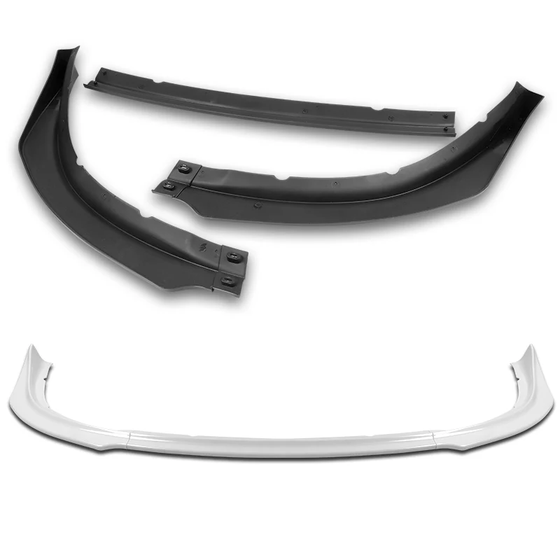 2009-2015 Mitsubishi Lancer GT GTS RA-Style Painted White 3-Piece Front Bumper Body Spoiler Splitter Lip Kit - Image 6