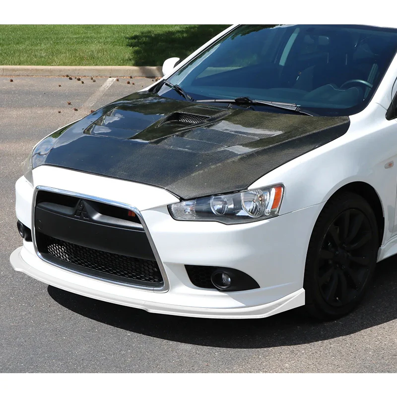 2009-2015 Mitsubishi Lancer GT GTS RA-Style Painted White 3-Piece Front Bumper Body Spoiler Splitter Lip Kit with free Emblem - Image 9