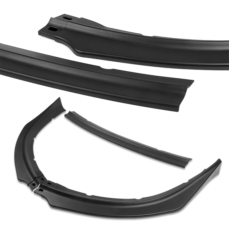 2009-2015 Mitsubishi Lancer GT GTS RA-Style Unpainted Black 3-Piece Front Bumper Body Spoiler Splitter Lip Kit with free Emblem - Image 6