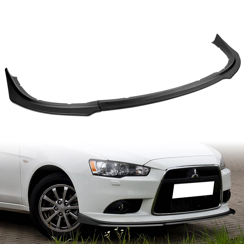 2009-2015 Mitsubishi Lancer GT GTS RA-Style Unpainted Black 3-Piece Front Bumper Body Spoiler Splitter Lip Kit with free Emblem - Image 7