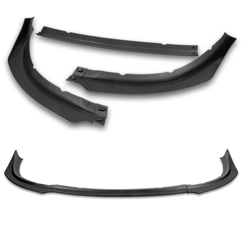 2009-2015 Mitsubishi Lancer GT GTS RA-Style Unpainted Black 3-Piece Front Bumper Body Spoiler Splitter Lip Kit with free Emblem - Image 8