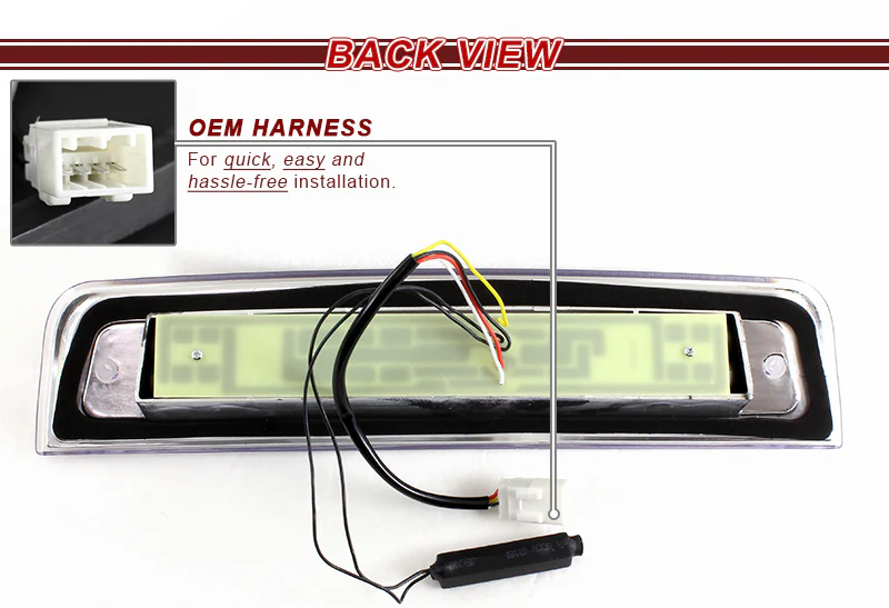 2009-2017 Dodge Ram LED Third Brake Light with Cargo Light - Chrome Housing Red Lens - Image 5