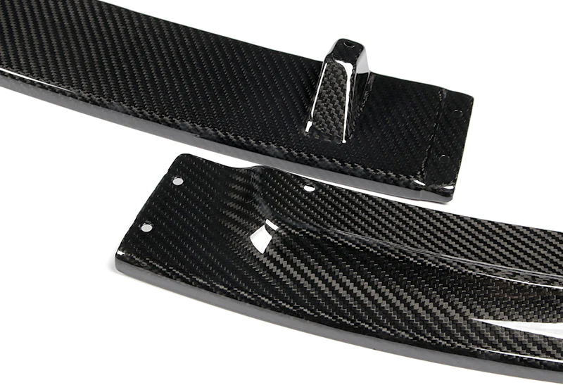 2011-2013 BMW 3-Series 2DR E92 E93 Real Carbon Fiber 3-Piece Front Bumper Body Spoiler Splitter Lip Kit - Image 4