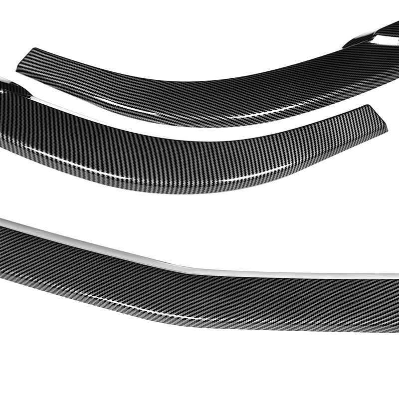 2011-2014 Mercedes C-Class W204 Sport Carbon Style 3-Piece Front Bumper Body Spoiler Splitter Lip Kit with Leather Keychain - Image 9