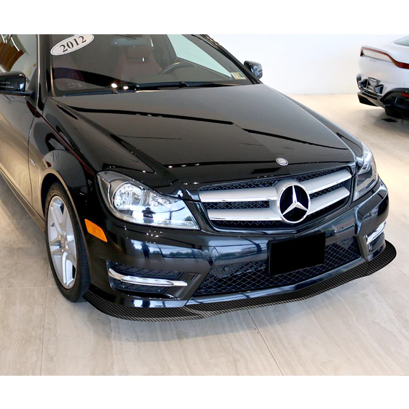 2011-2014 Mercedes C-Class W204 Sport Carbon Style 3-Piece Front Bumper Body Spoiler Splitter Lip Kit - Image 6