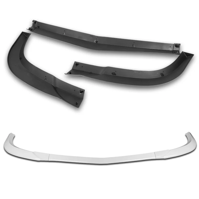 2011-2014 Mercedes C-Class W204 Sport Painted White 3-Piece Front Bumper Body Spoiler Splitter Lip Kit - Image 3