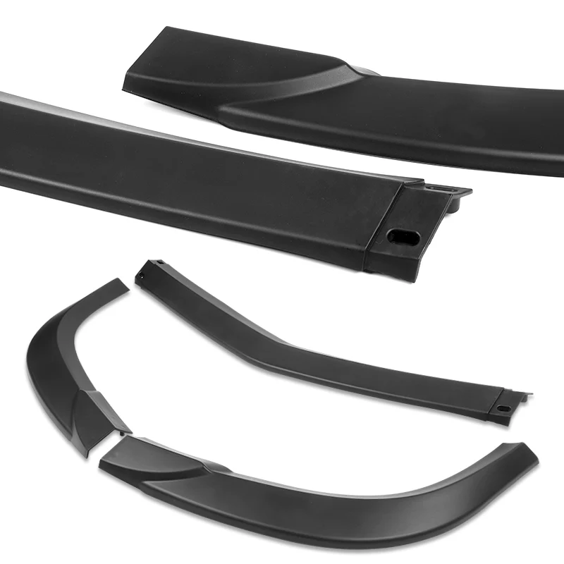 2011-2014 Mercedes C-Class W204 Sport Unpainted Black 3-Piece Front Bumper Body Spoiler Splitter Lip Kit with Leather Keychain - Image 7
