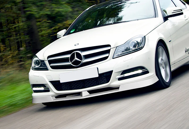 2012-2014 Mercedes C-Class W204 Painted White 3-Piece Front Bumper Body Spoiler Splitter Lip Kit with Leather Keychain - Image 8