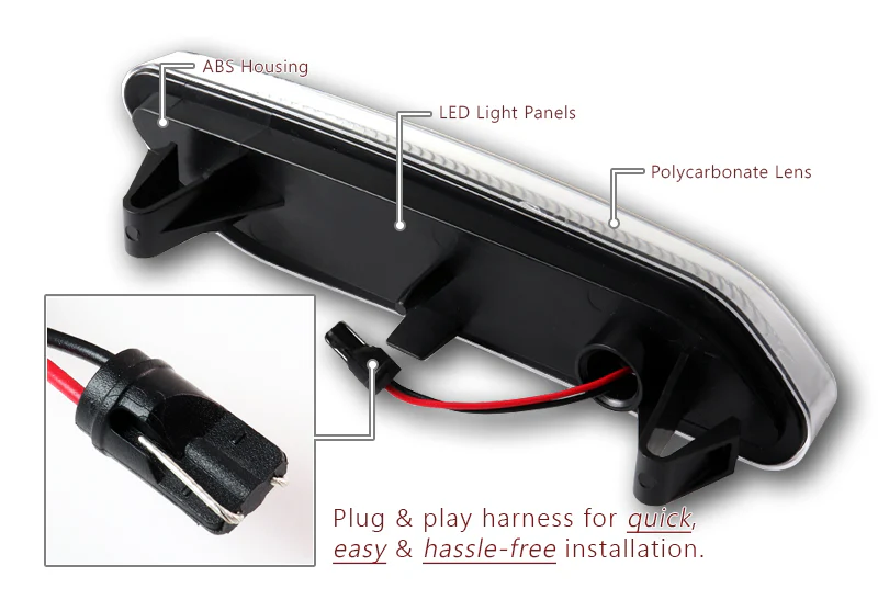 2012-2017 Mini Cooper R60 R61 Amber LED Turn Signal Front Side Marker Lights -Clear Lens - Image 3