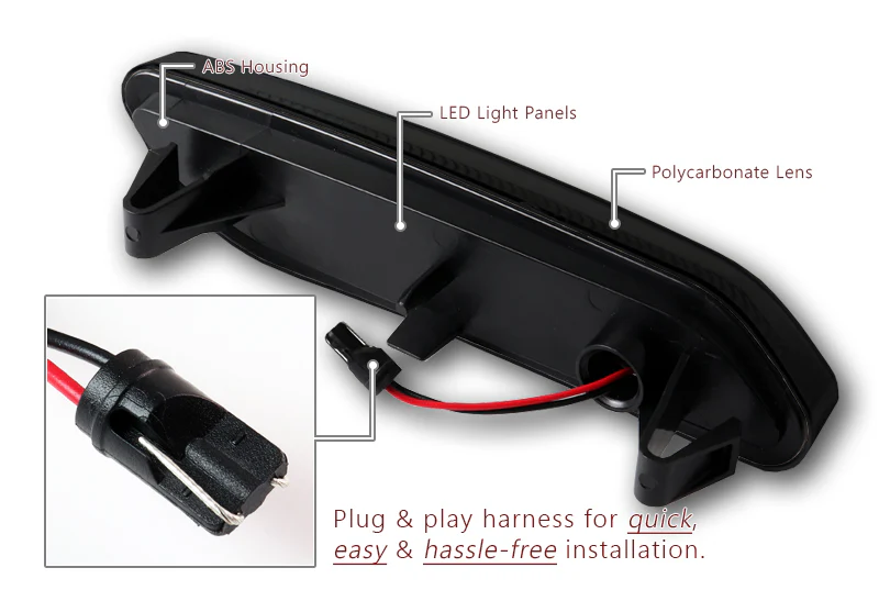 2012-2017 Mini Cooper R60 R61 White LED Turn Signal Front Side Marker Lights -Smoked Lens - Image 3