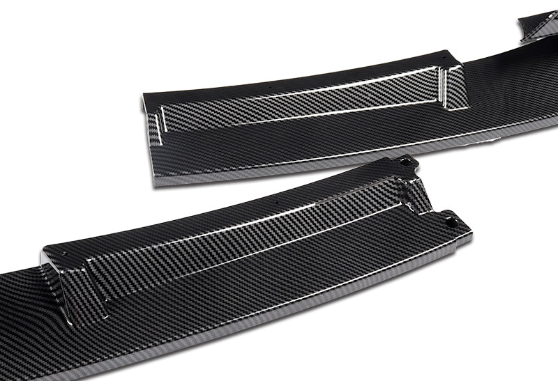 2012-2018 BMW M-Sport M-Tech Carbon Style 2-Piece Front Bumper Body Spoiler Splitter Lip Kit with Hood Vinyl Sticker - Image 8