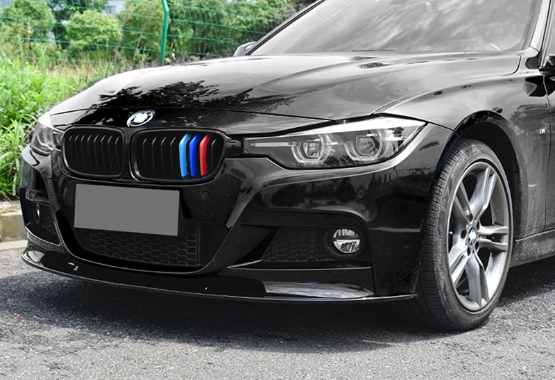 2012-2018 BMW M-Sport M-Tech Painted Black 2-Piece Front Bumper Body Spoiler Splitter Lip Kit - Image 5