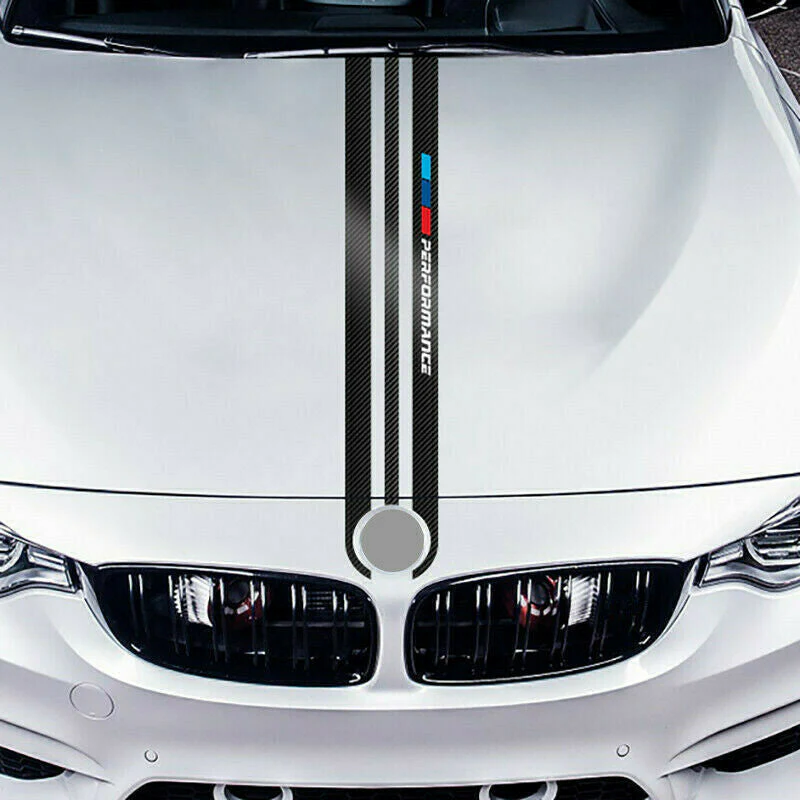2012-2018 BMW M-Sport M-Tech Painted Black 2-Piece Front Bumper Body Spoiler Splitter Lip Kit with Hood Vinyl Sticker - Image 6