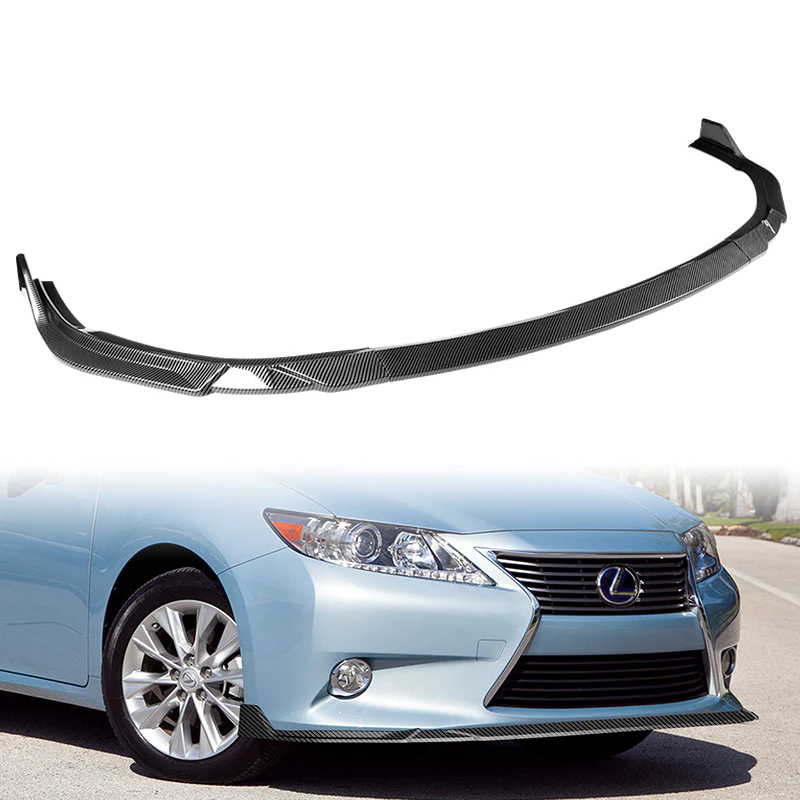 2013-2015 Lexus ES350 ES300h Carbon Style 3-Piece Front Bumper Body Spoiler Splitter Lip Kit - Image 7
