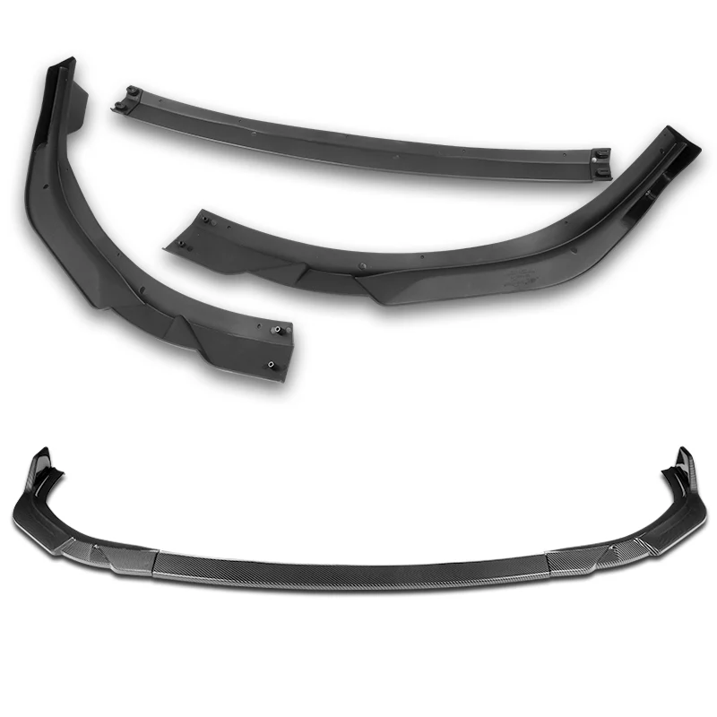 2013-2015 Lexus ES350 ES300h Carbon Style 3-Piece Front Bumper Body Spoiler Splitter Lip Kit with Plate Caps - Image 9