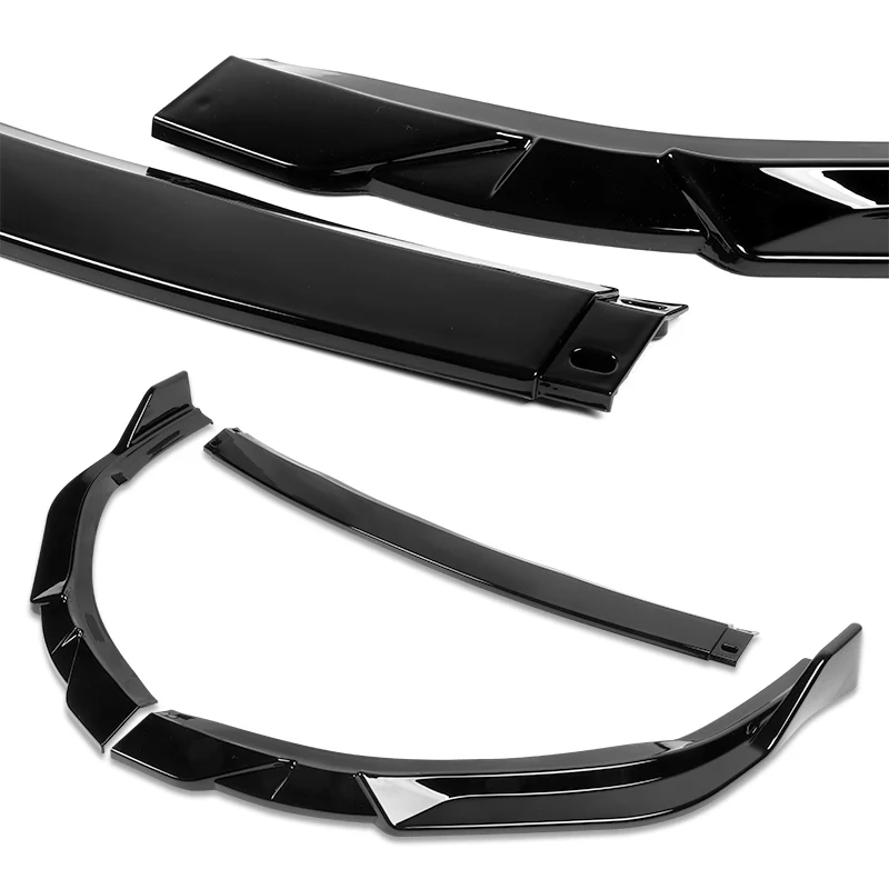 2013-2015 Lexus ES350 ES300h Painted Black 3-Piece Front Bumper Body Spoiler Splitter Lip Kit - Image 4