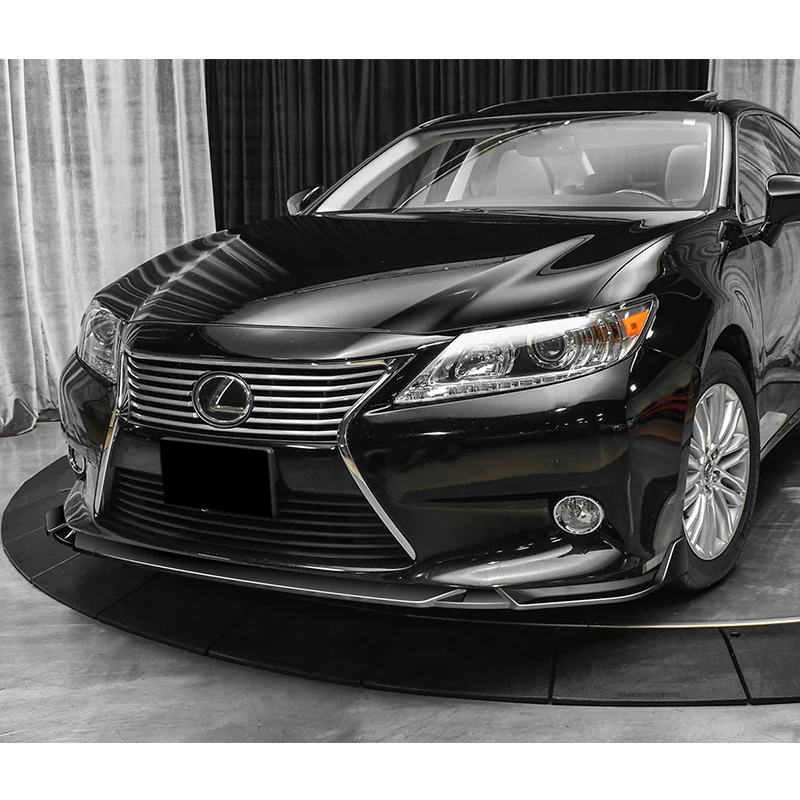 2013-2015 Lexus ES350 ES300h Painted Black 3-Piece Front Bumper Body Spoiler Splitter Lip Kit - Image 7