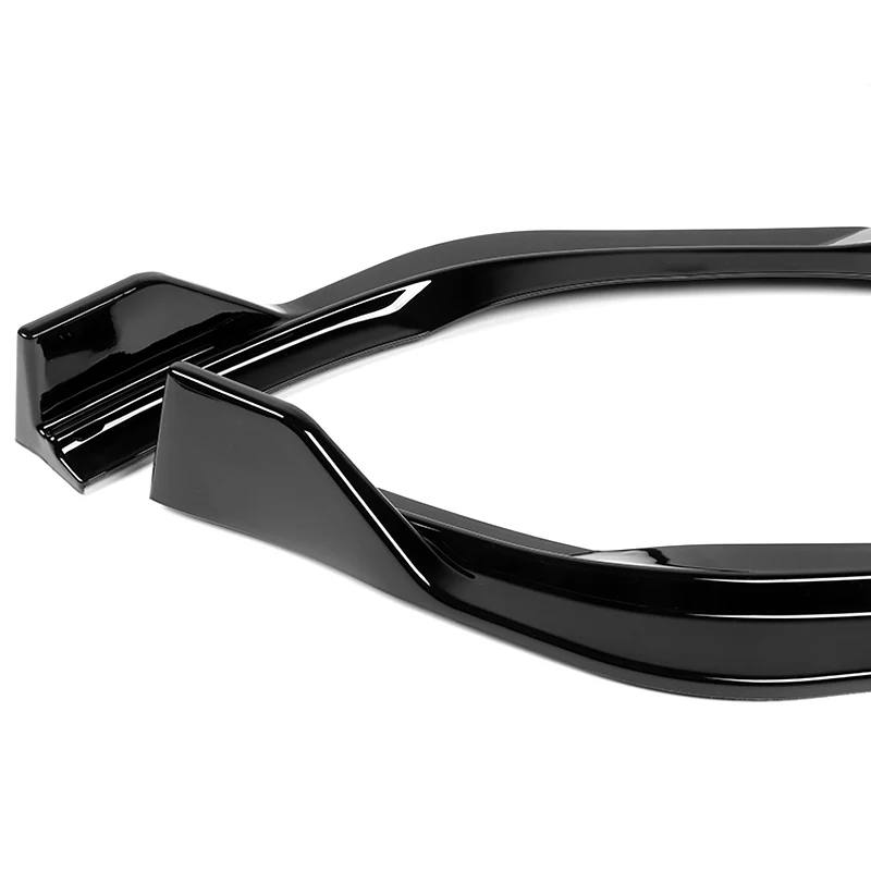2013-2015 Lexus ES350 ES300h Painted Black 3-Piece Front Bumper Body Spoiler Splitter Lip Kit with Plate Caps - Image 2