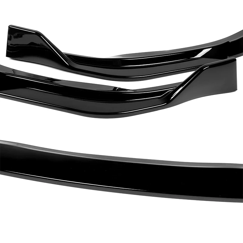 2013-2015 Lexus ES350 ES300h Painted Black 3-Piece Front Bumper Body Spoiler Splitter Lip Kit with Plate Caps - Image 8