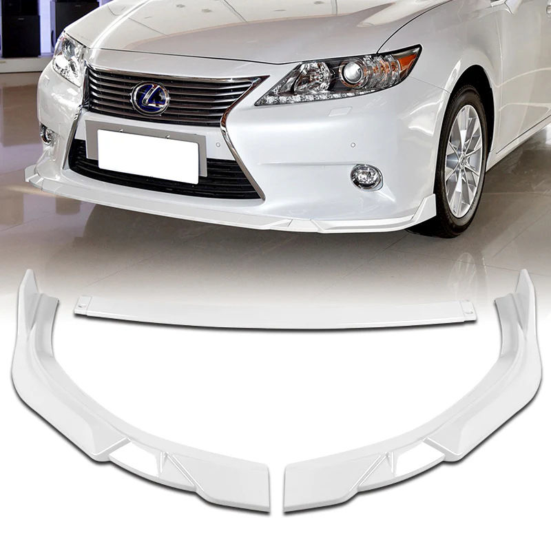2013-2015 Lexus ES350 ES300h Painted White 3-Piece Front Bumper Body Spoiler Splitter Lip Kit - Image 4