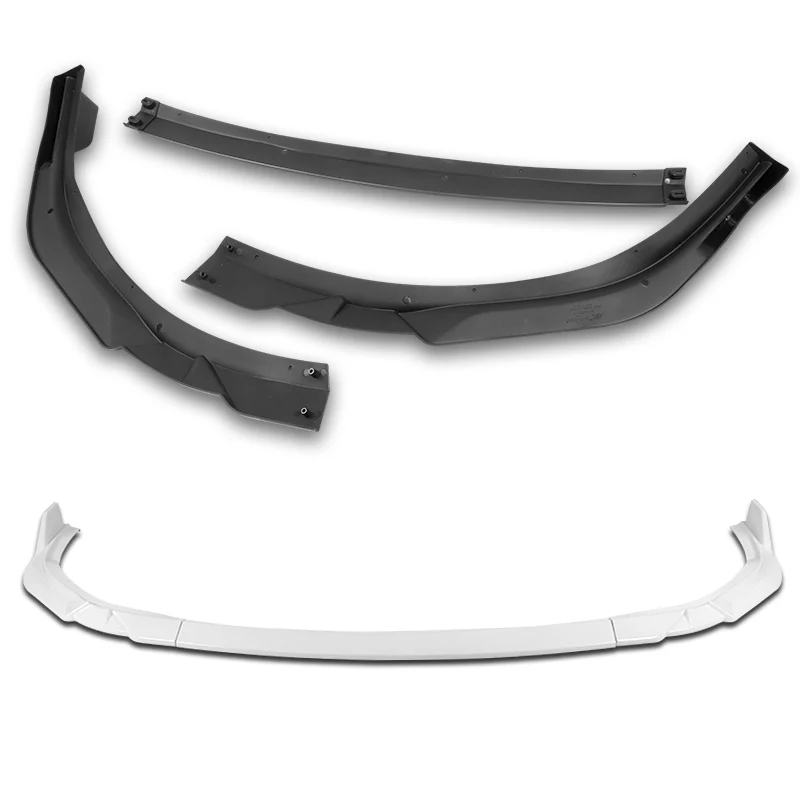 2013-2015 Lexus ES350 ES300h Painted White 3-Piece Front Bumper Body Spoiler Splitter Lip Kit with Plate Caps - Image 3