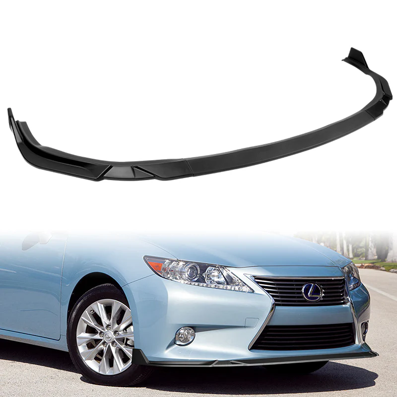 2013-2015 Lexus ES350 ES300h Unpainted Matte Black 3-Piece Front Bumper Body Spoiler Splitter Lip Kit - Image 5