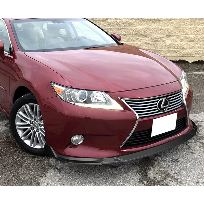 2013-2015 Lexus ES350 ES300h Unpainted Matte Black 3-Piece Front Bumper Body Spoiler Splitter Lip Kit - Image 6