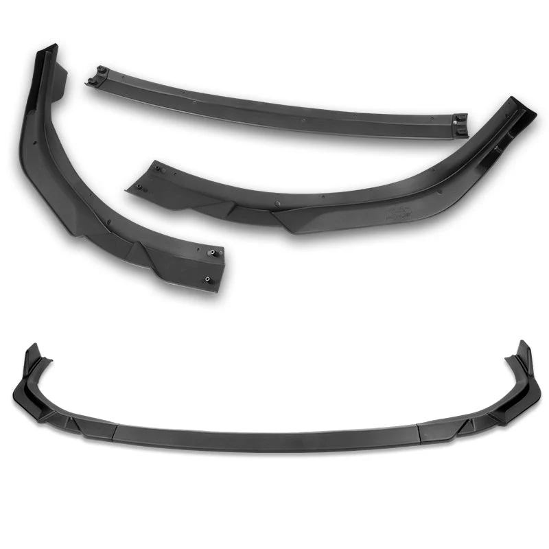 2013-2015 Lexus ES350 ES300h Unpainted Matte Black 3-Piece Front Bumper Body Spoiler Splitter Lip Kit with Plate Caps - Image 3