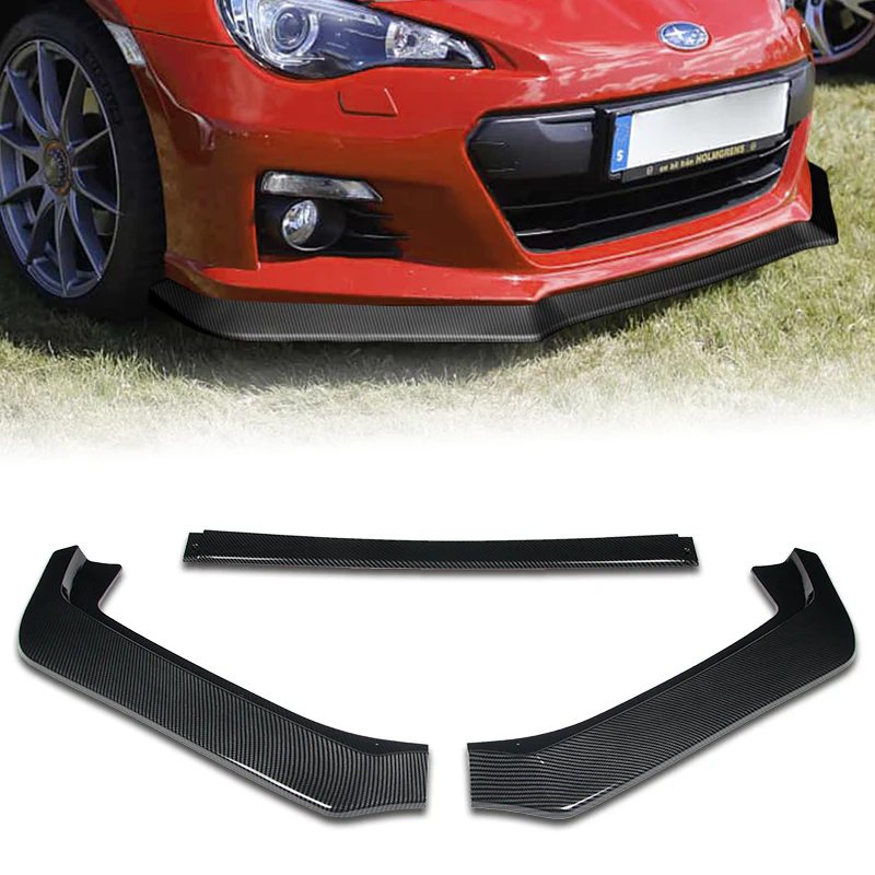 2013-2016 Subaru BRZ JDM CS-Style Carbon Style 3-Piece Front Bumper Body Spoiler Splitter Lip Kit with Logo Keychain / Lanyard - Image 7