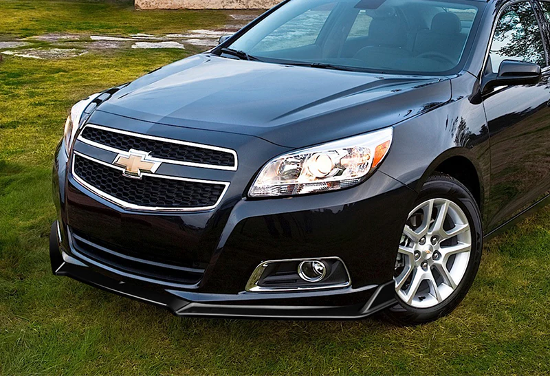 2013-2018 Chevrolet Malibu Painted Black 3-Piece Front Bumper Body Spoiler Splitter Lip Kit - Image 5