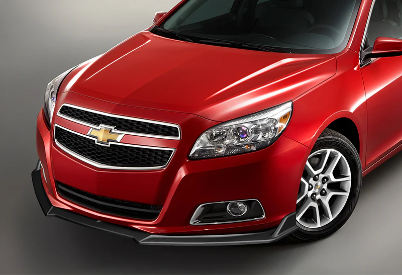 2013-2018 Chevrolet Malibu Unpainted Matte Black 3-Piece Front Bumper Body Spoiler Splitter Lip Kit with Vinyl Decal - Image 6