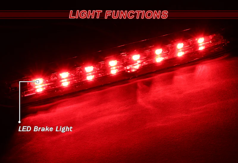 2013-2018 Ford Escape LED 3RD Brake Light Rear Stop Lamp - Black Housing Smoked Lens - Image 4