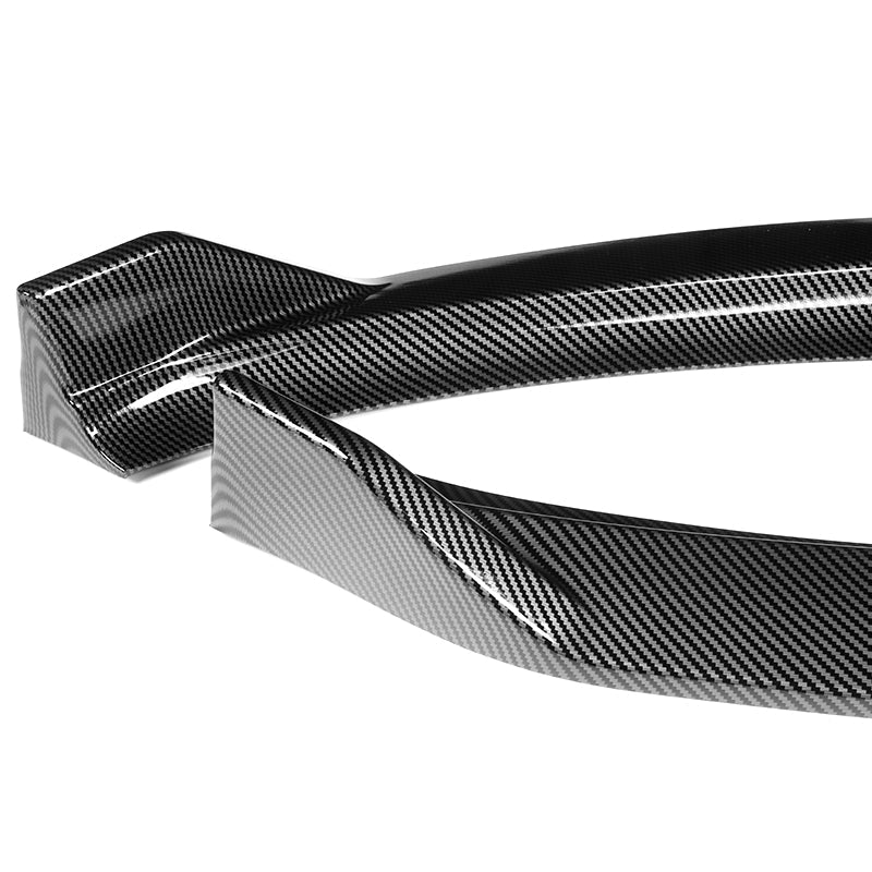 2014-2016 Kia Forte EX LX SX Carbon Look 3-Piece Front Bumper Body Spoiler Splitter Lip Kit with Moulding Trim Molding Strip - Image 2